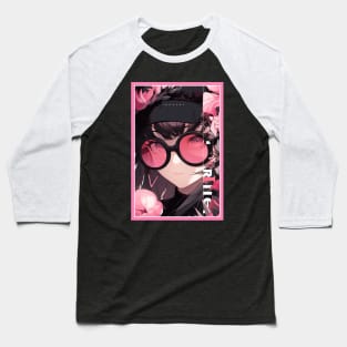 Aesthetic Anime Girl Pink Rosa Black | Quality Aesthetic Anime Design | Premium Chibi Manga Anime Art Baseball T-Shirt